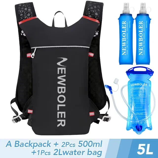 5L Ultra Lightweight Running Backpack Running Trail Hydration Vest Pack Marathon 500ml 2L Soft Flask