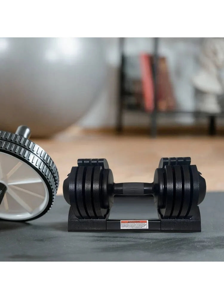 22LB Adjustable Dumbbell with Durable Steel & Plastic Design – Compact, Space-Saving Home Equipment