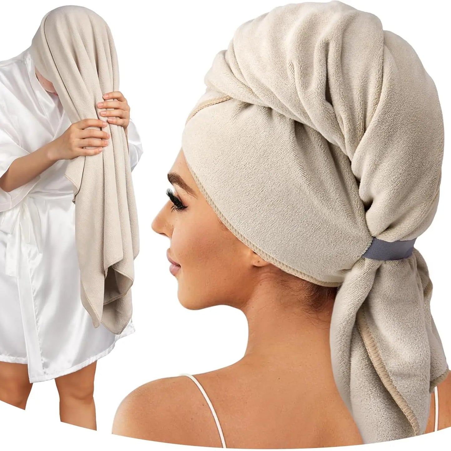 100% Microfiber Hair Towel, 41 "x 22" Super Absorbent