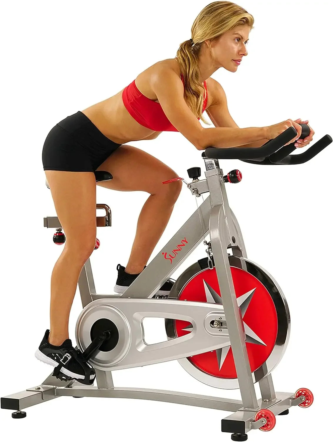 Pro Cycling Stationary Bike, 40 LB Flywheel & 4-Way Adjustable Seat for Indoor Cycle/Cardio Workout