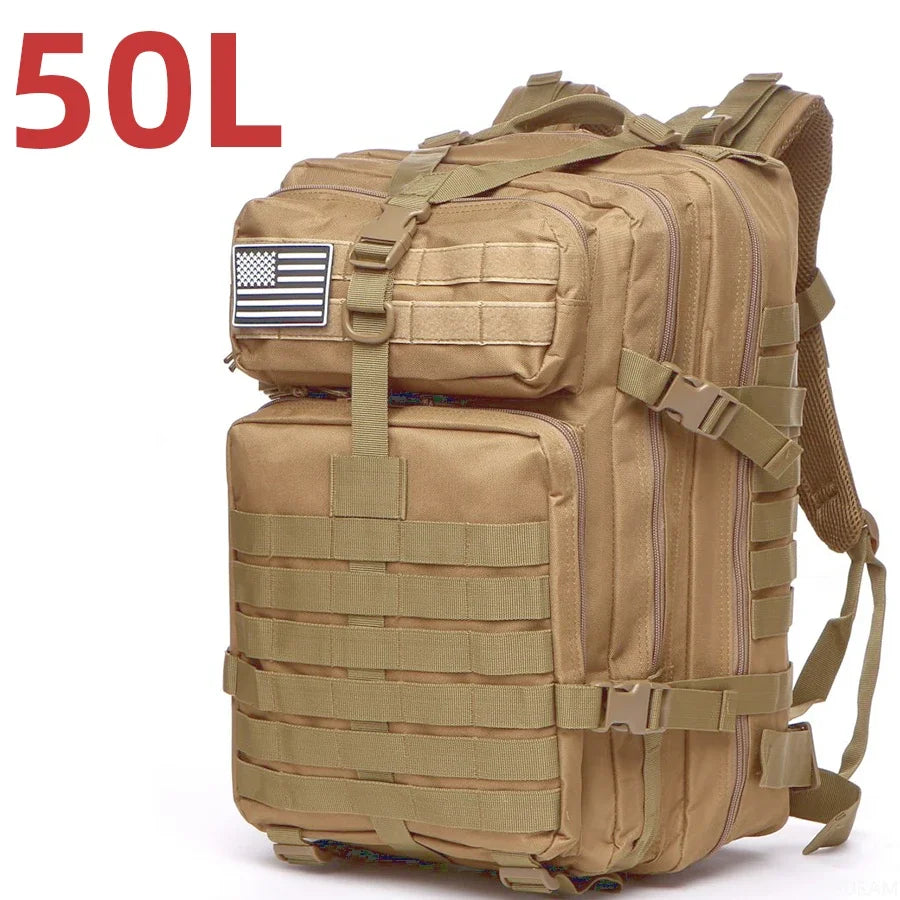 25L/50L 1000D Nylon Waterproof Trekking Camping Hiking Bag Backpack Outdoor Rucksacks Tactical