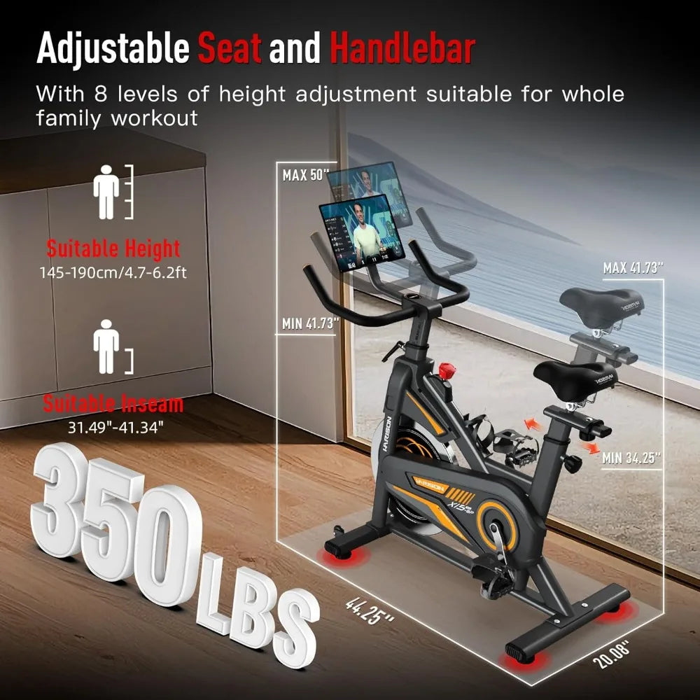 Magnetic/Brake Pad Bluetooth Exercise Bike, for Home with Tablet Holder & Comfortable Seat Cushion