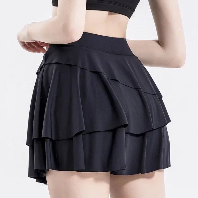 Safe Tennis Skirts XS-XXL Gym Golf Running Pleated Women Sports Fitness Shorts Pocket High Waist