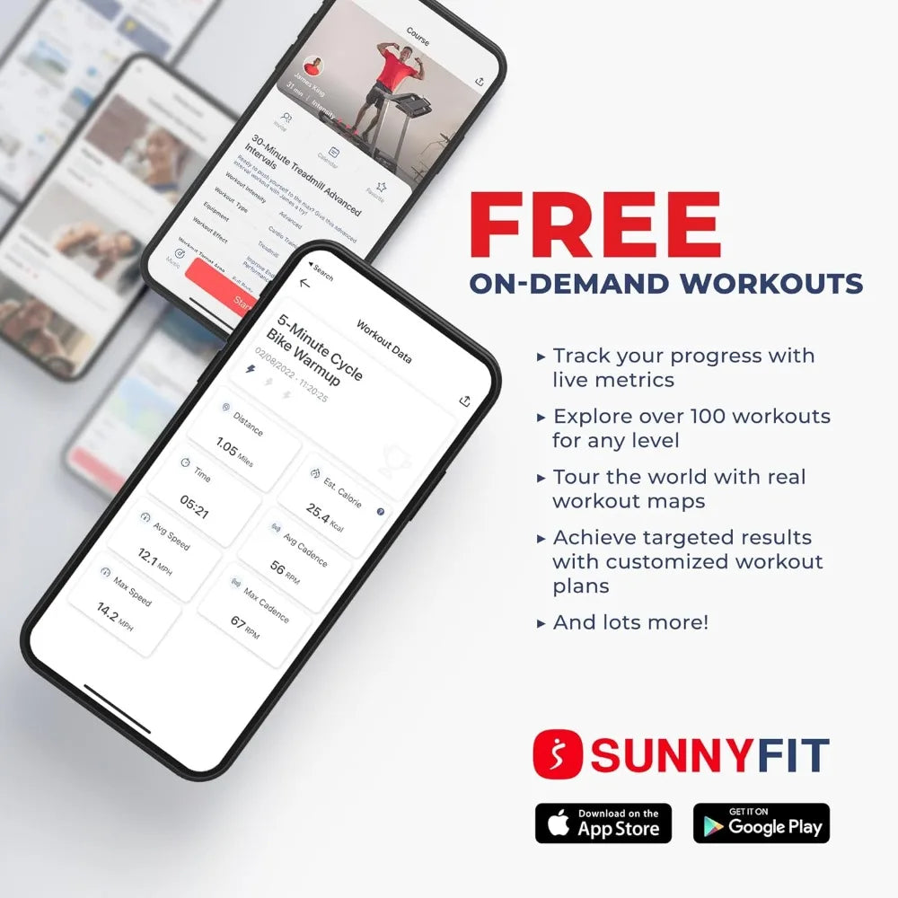 Magnetic Resistance Recumbent Bike with Optional Exclusive SunnyFit™ App and Bluetooth Connectivity