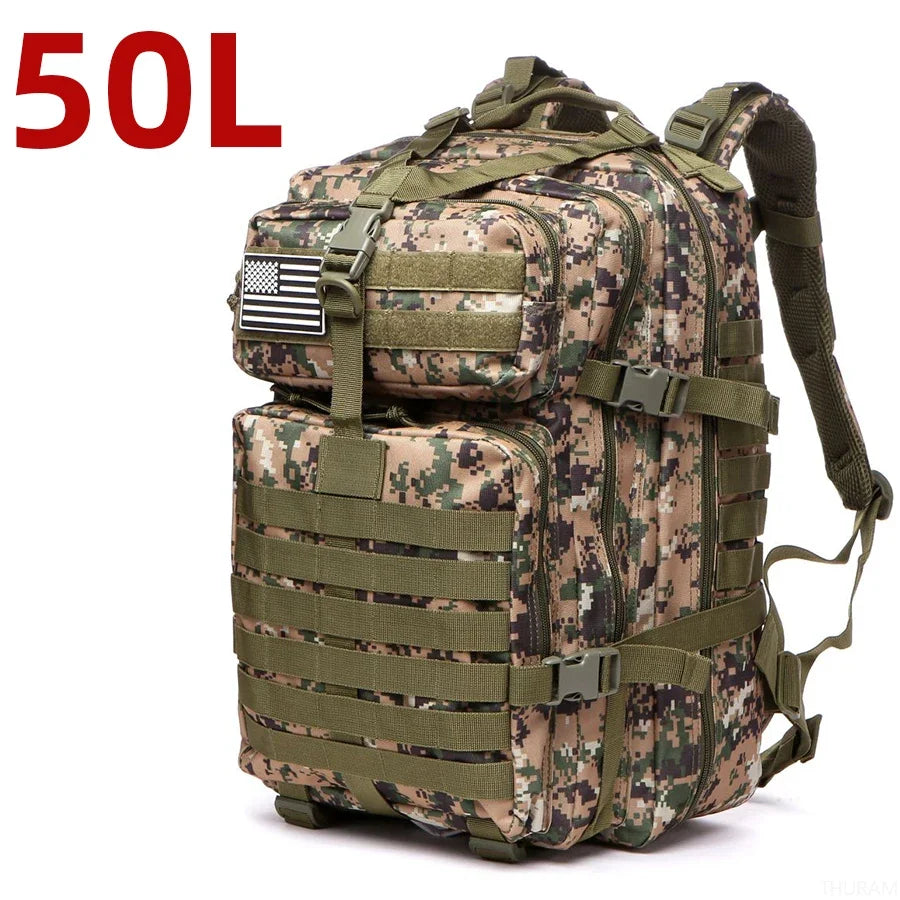 25L/50L 1000D Nylon Waterproof Trekking Camping Hiking Bag Backpack Outdoor Rucksacks Tactical