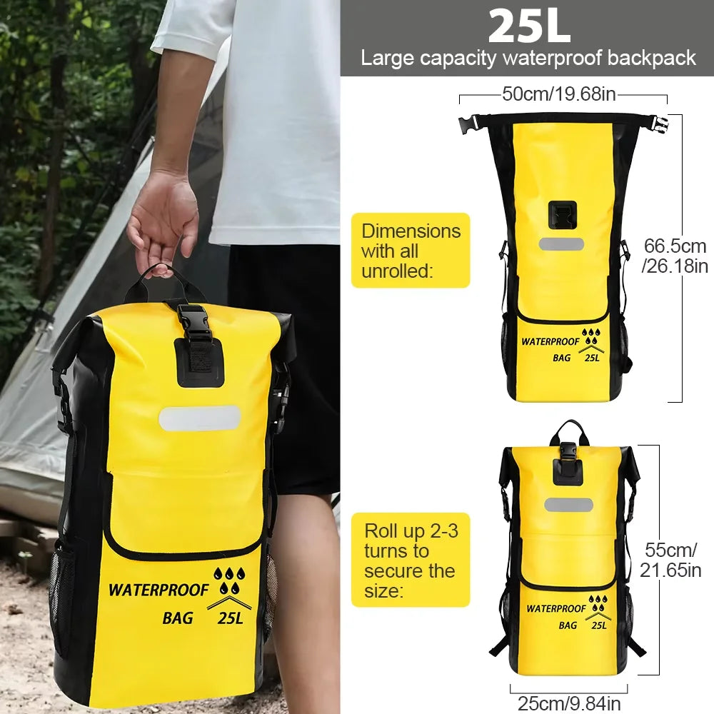 NEWBOLER 25L Waterproof Dry Bag Backpack for Kayaking, Boating Sailing Rafting Fishing Camping