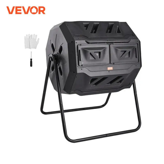 VEVOR Compost Bin 18.5/37/43-Gal Dual Chamber Tumbler BPA Free Tumbler for Garden Kitchen Yard Outdoor