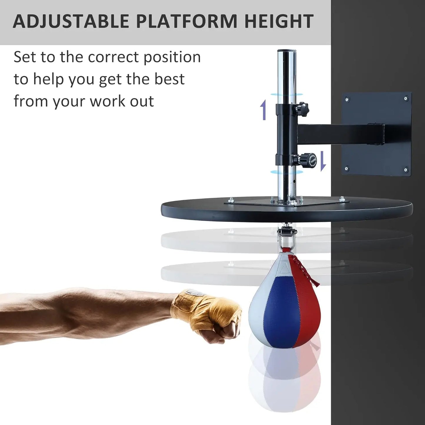 Speed Bag with Height Adjustable, Wall Mount, Boxing Equipment