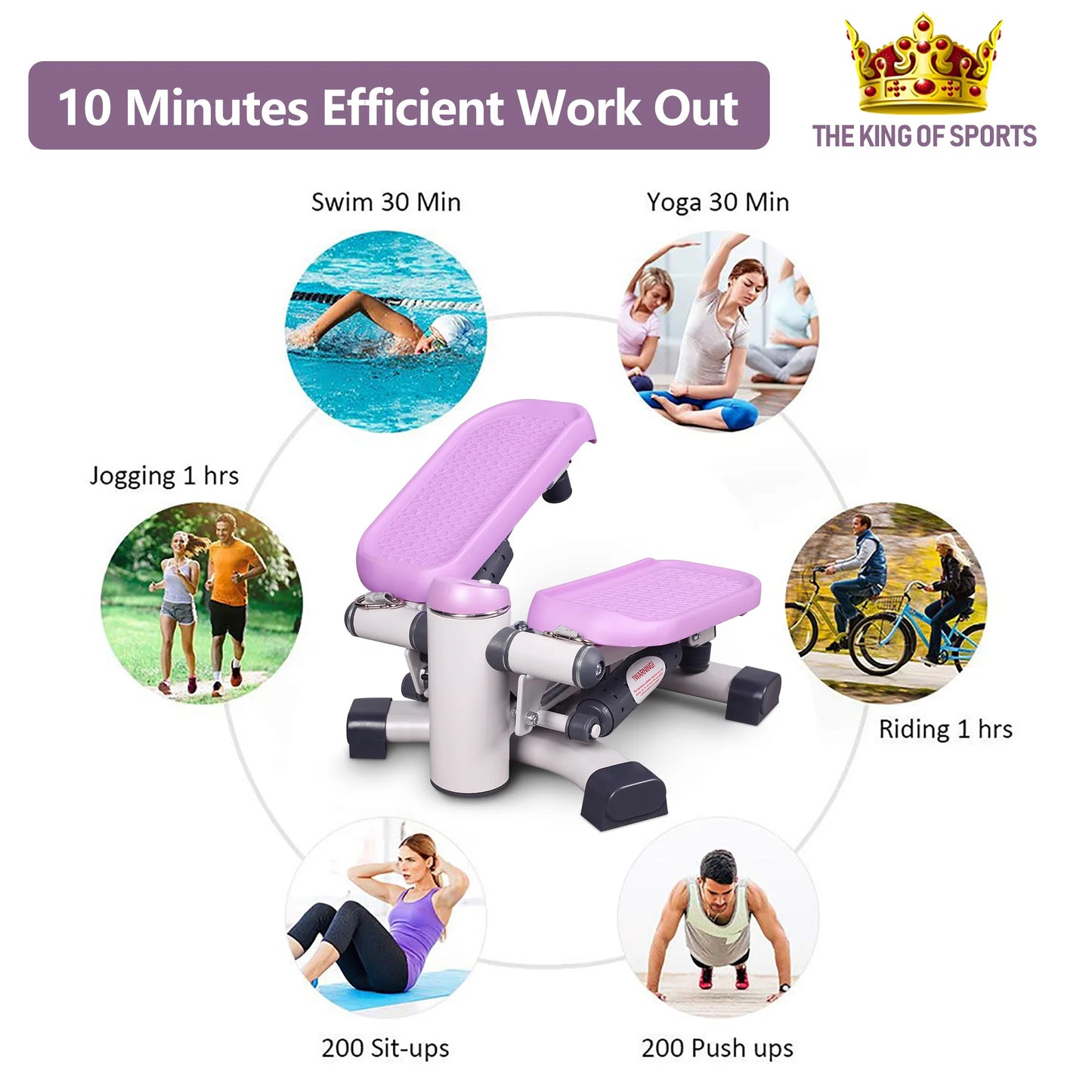 LeikeFitness Premium Portable Climber Stair Stepper & Waist Fitness Twister Machine with LCD Monitor