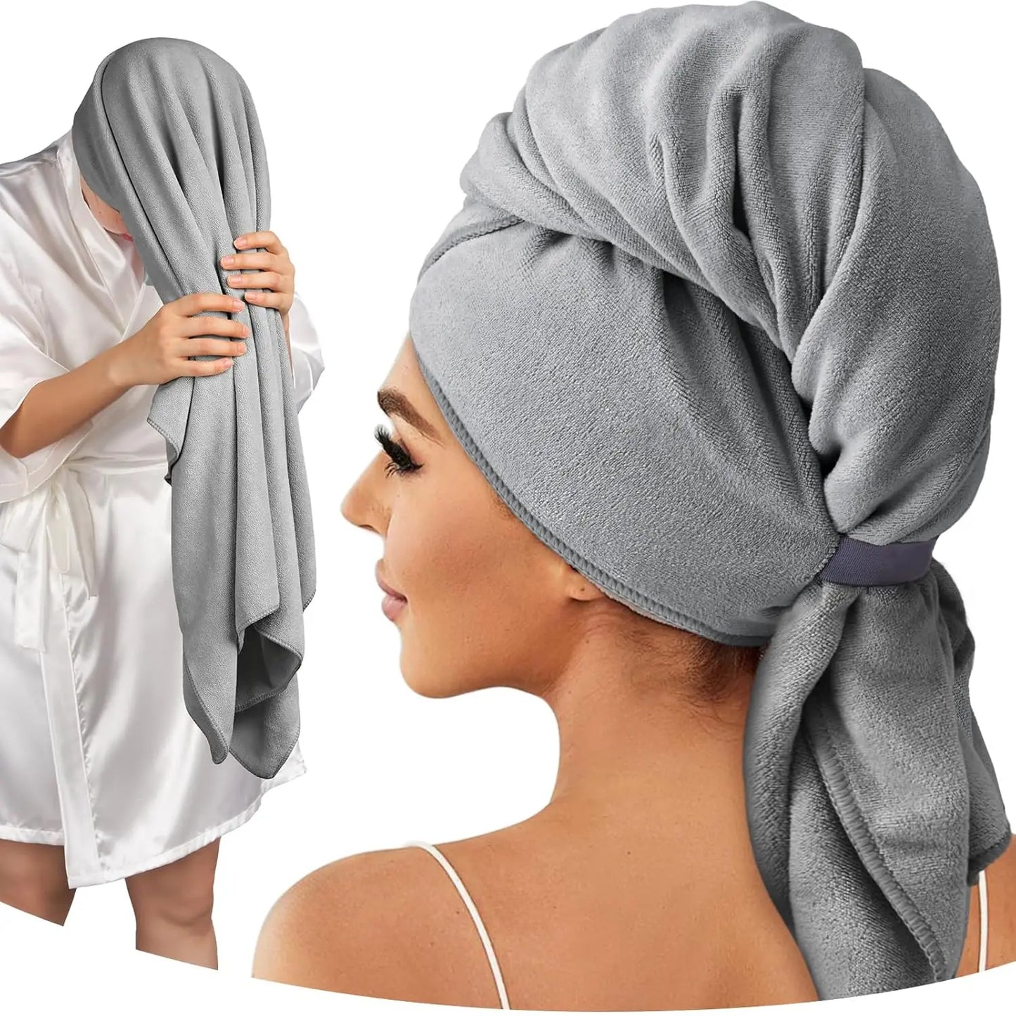 100% Microfiber Hair Towel, 41 "x 22" Super Absorbent