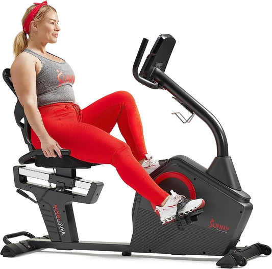 Magnetic Resistance Recumbent Bike with Optional Exclusive SunnyFit™ App and Bluetooth Connectivity