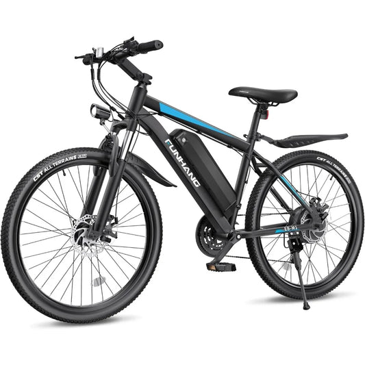 Electric Bike for Adults, 26'' 1000W Peak, Up to 50 Miles 21.7MPH with 48V 374.4WH Removable Battery