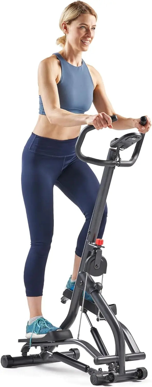 Stair Stepper w/Handlebar, Extended Machine for Climbing Exercise, Compact, Height-Adjustable, Low-Impact