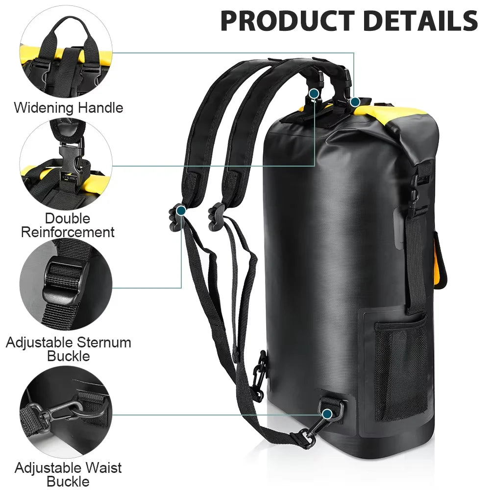 NEWBOLER 25L Waterproof Dry Bag Backpack for Kayaking, Boating Sailing Rafting Fishing Camping