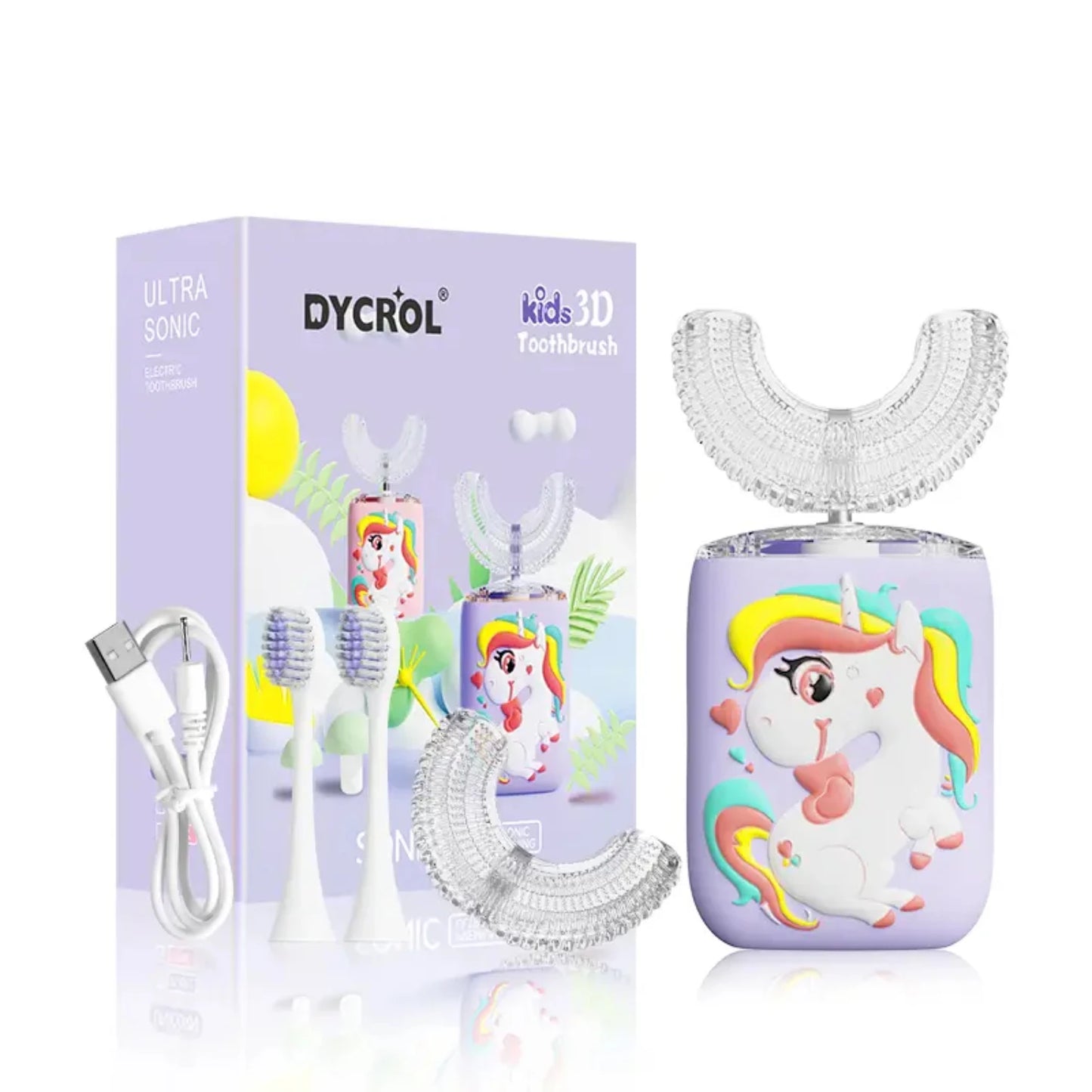 Gentle and Soft Rechargeable Kids Electric Toothbrush with 5 Ideal Modes for - U Shaped Design - 1pc