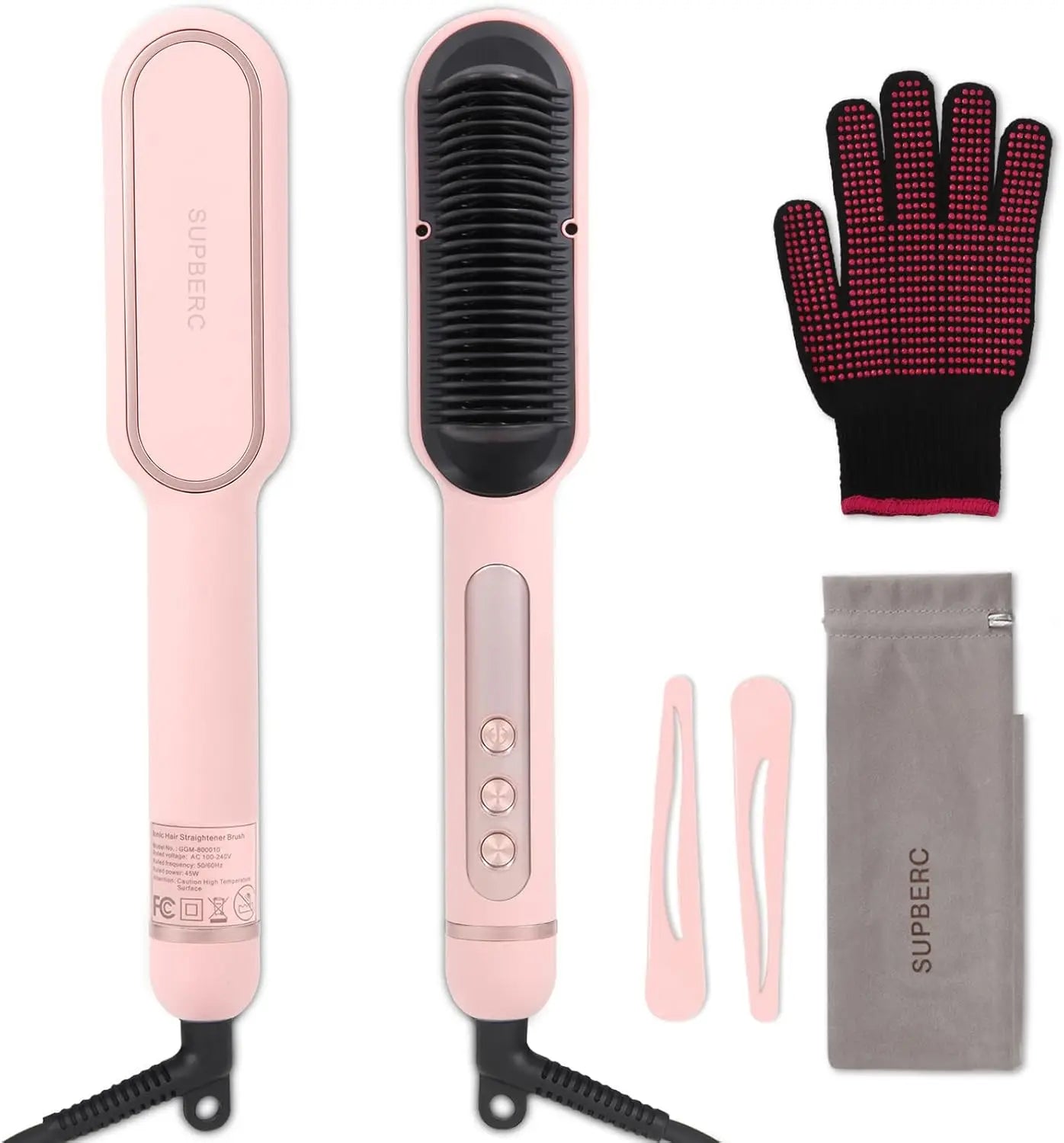 AP02 Negative Ionic Hair Straightener Brush for Women, Fast Heating, Anti-Scald & Auto-Shut Off