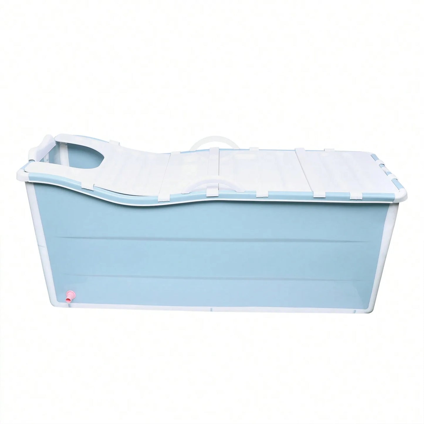 53" Extra Large Portable Foldable Bathtub for Adults, SPA Soaking Tub with Cover Lid Thickened, Blue