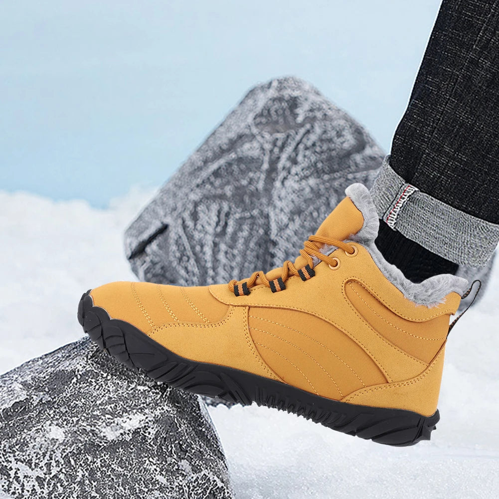 Winter Boots for Men Women Snow BareFoot Outdoor Non-slip Warm Fur Ankle Boots Hiking Shoes Size 36-46