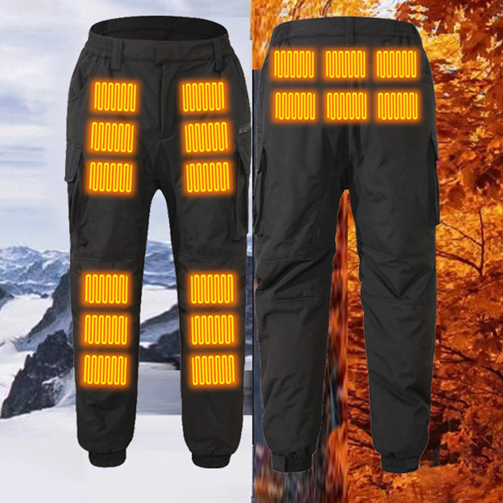 18 Areas Winter Thermal Sport Hiking Pants Heating USB Electric Unisex