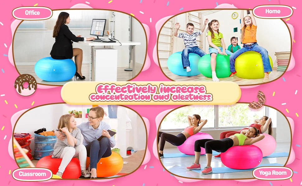 12 Pcs Flexible Seating for Classroom Elementary Yoga Ball Chairs for Kids and Adults