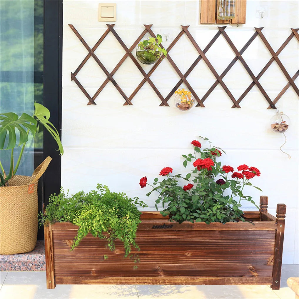 Wooden Raised Flower Bed Indoor Outdoor Vegetable Herb Planter Garden Display