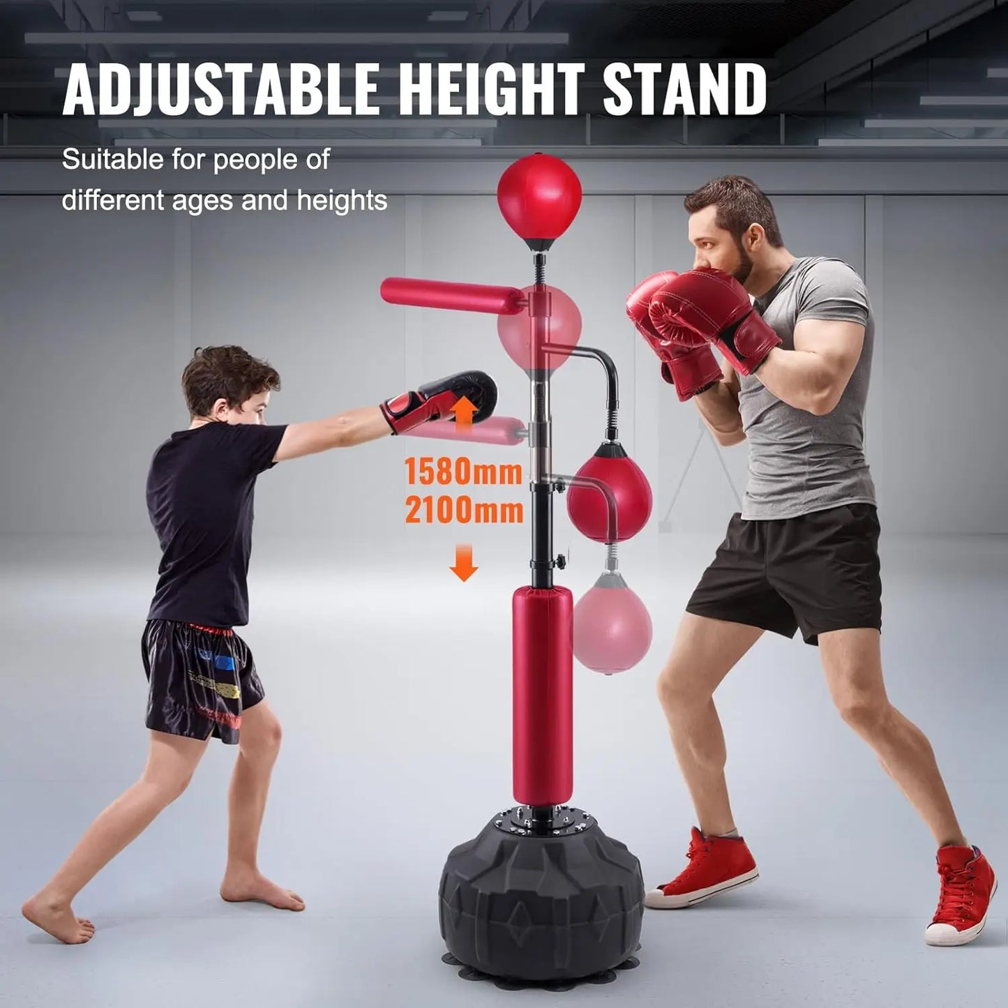 Boxing Speed Trainer, Punching Bag with Stand, Height Adjustable