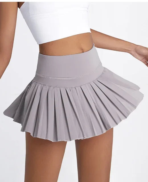 Safe Tennis Skirts XS-XXL Gym Golf Running Pleated Women Sports Fitness Shorts Pocket High Waist