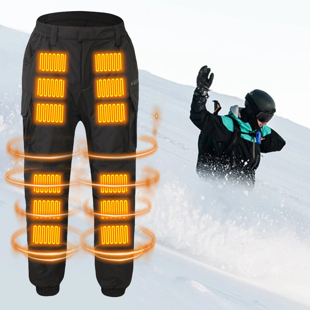 18 Areas Winter Thermal Sport Hiking Pants Heating USB Electric Unisex