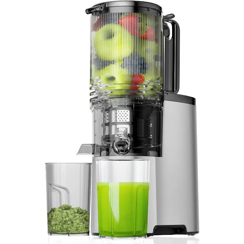 400w Slow Cold Juicer Machines with 5.4" Wide Feed Chute for Whole Vegetables & Fruits