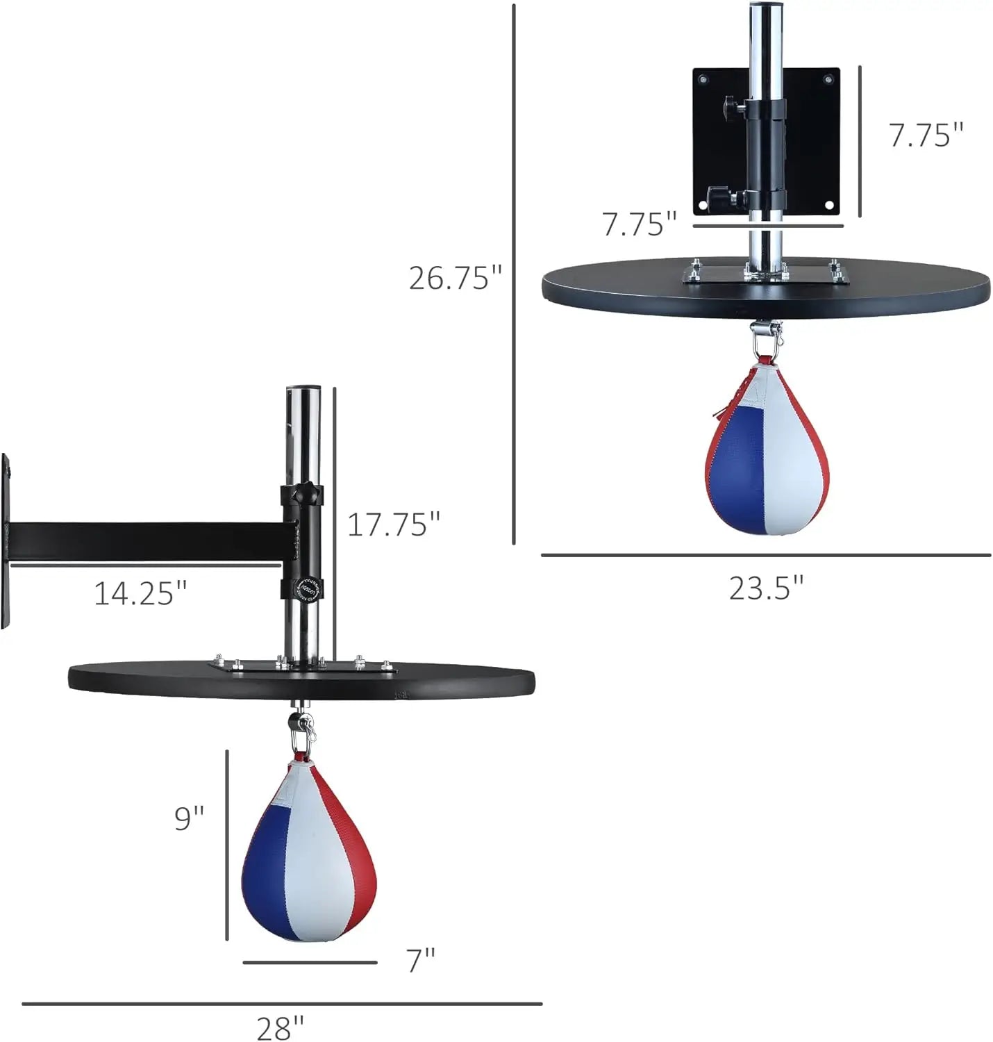 Speed Bag with Height Adjustable, Wall Mount, Boxing Equipment