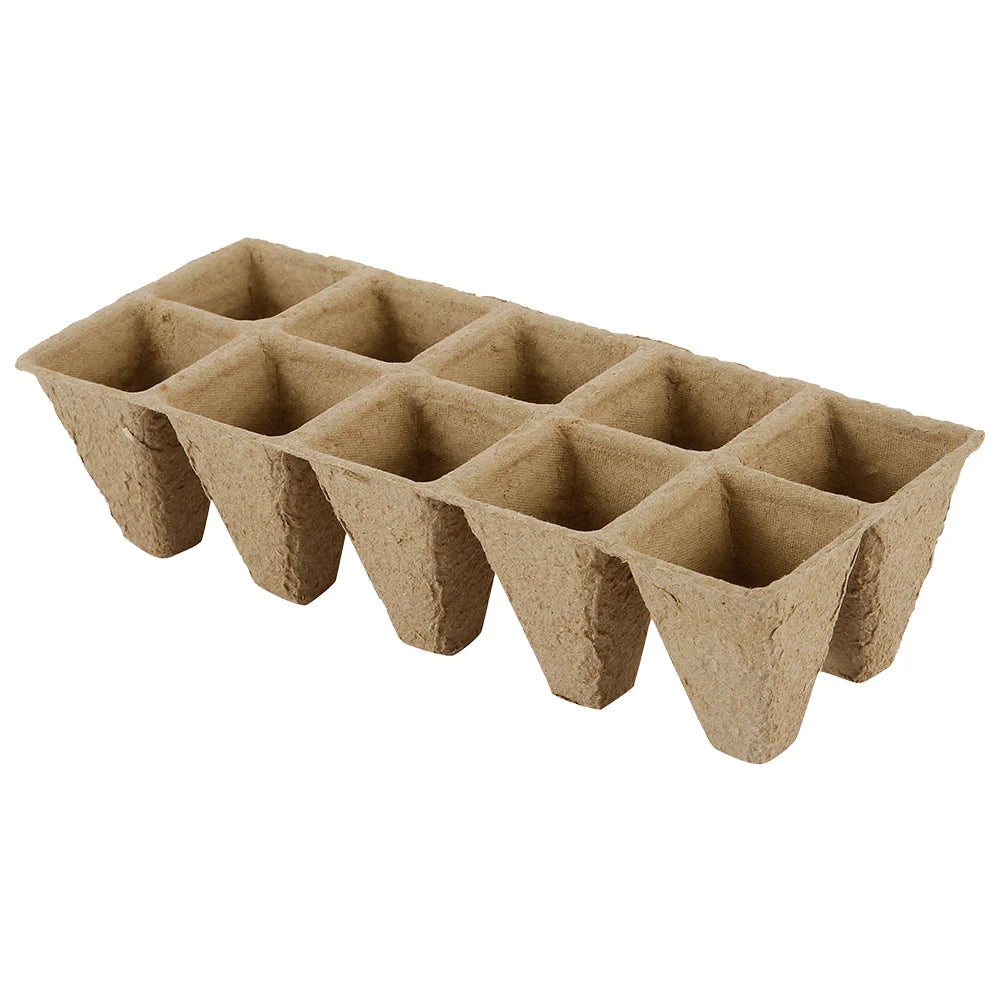 10/20Pcs Seed Starter Tray 10 Cells Biodegradable Pots Seedling Germination Trays for Garden Balcony