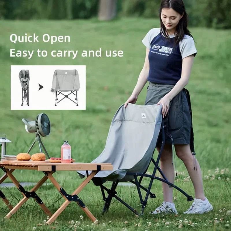 Folding Chair Camping Outdoor Portable Wear-resistant Leisure Chair Picnic Tour Fishing Chair 140KG