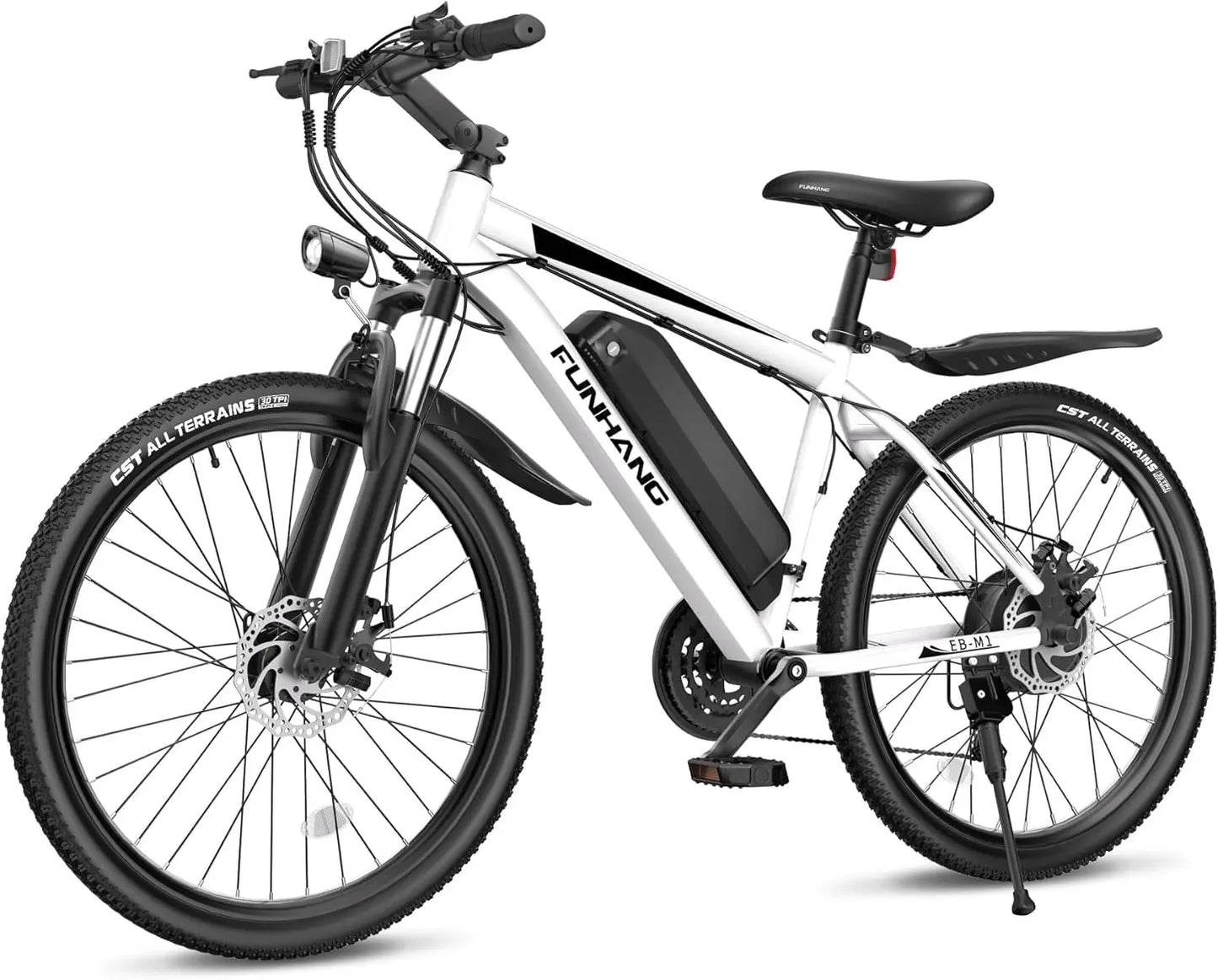 Electric Bike for Adults, 26'' 1000W Peak, Up to 50 Miles 21.7MPH with 48V 374.4WH Removable Battery