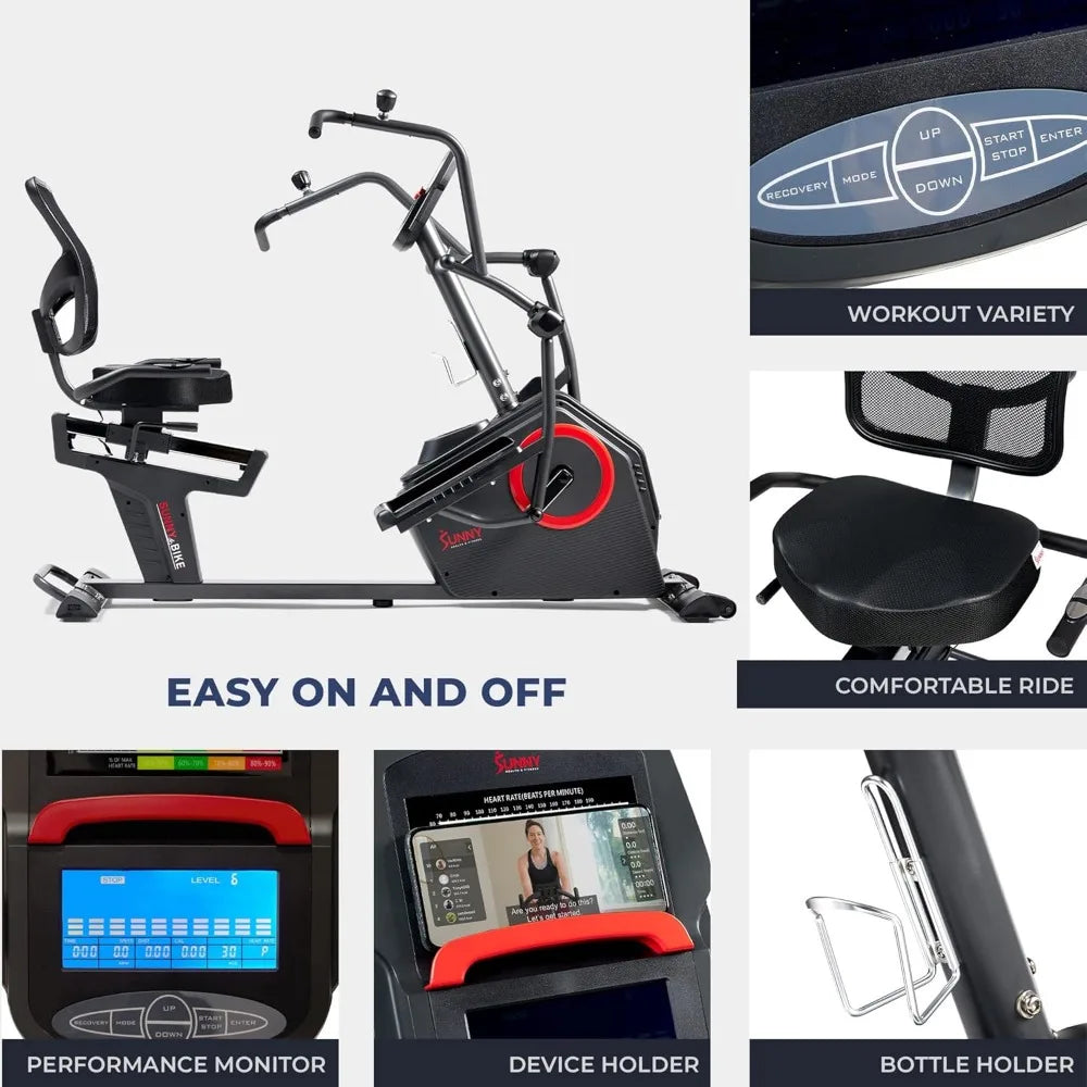 Elite Recumbent Cross Trainer & Elliptical Machine with Arm Exercisers, Easy Adjust Seat