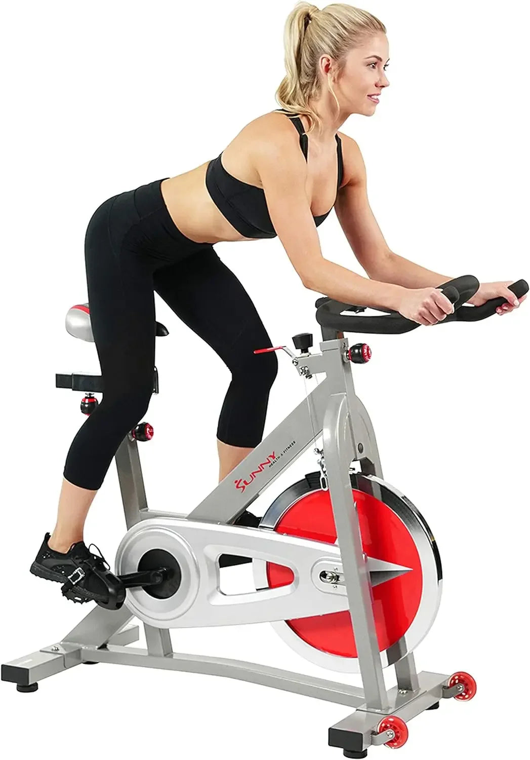 Pro Cycling Stationary Bike, 40 LB Flywheel & 4-Way Adjustable Seat for Indoor Cycle/Cardio Workout