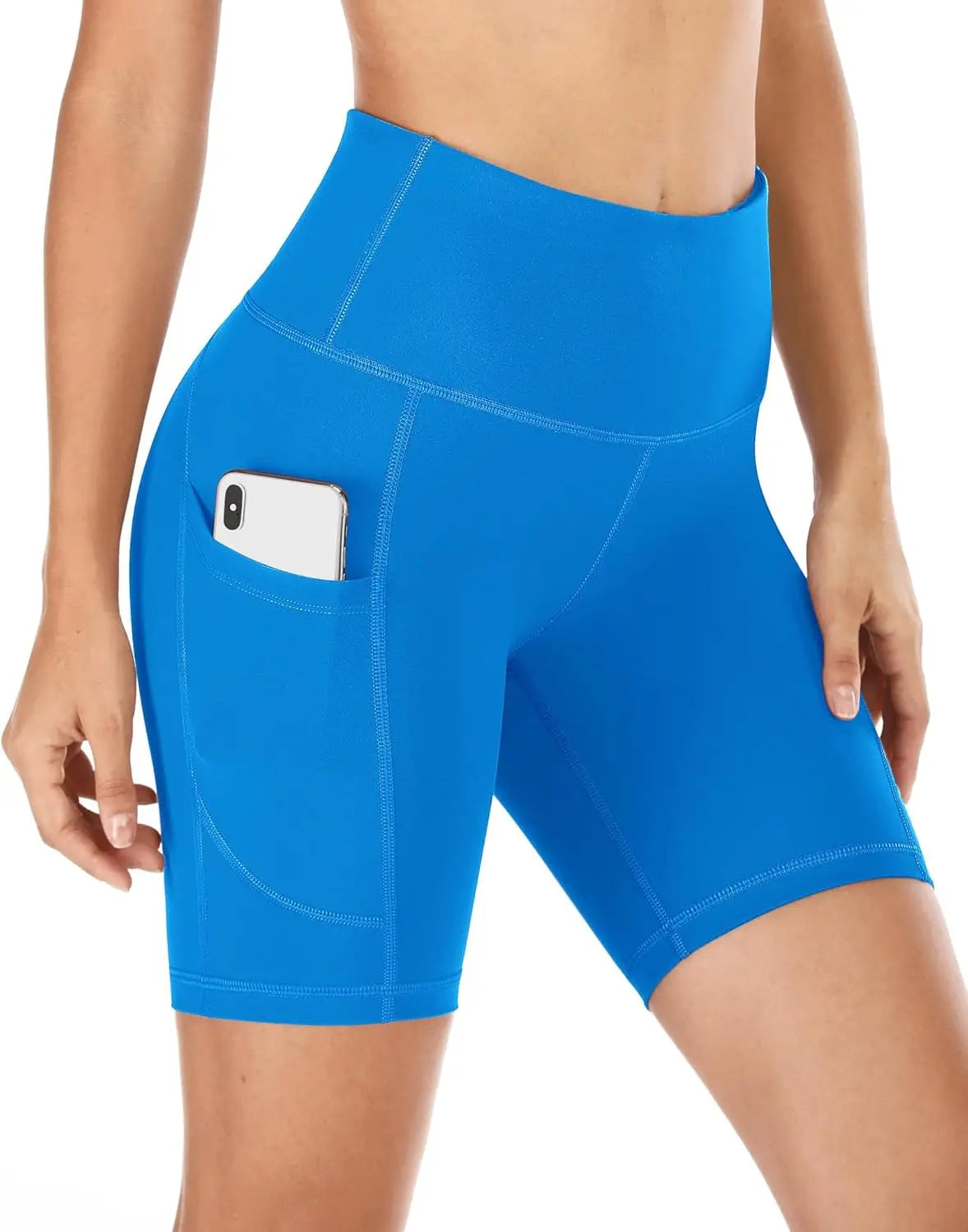 Workout Shorts Women with Pockets High Waisted Yoga Running Gym Spandex Compression Shorts