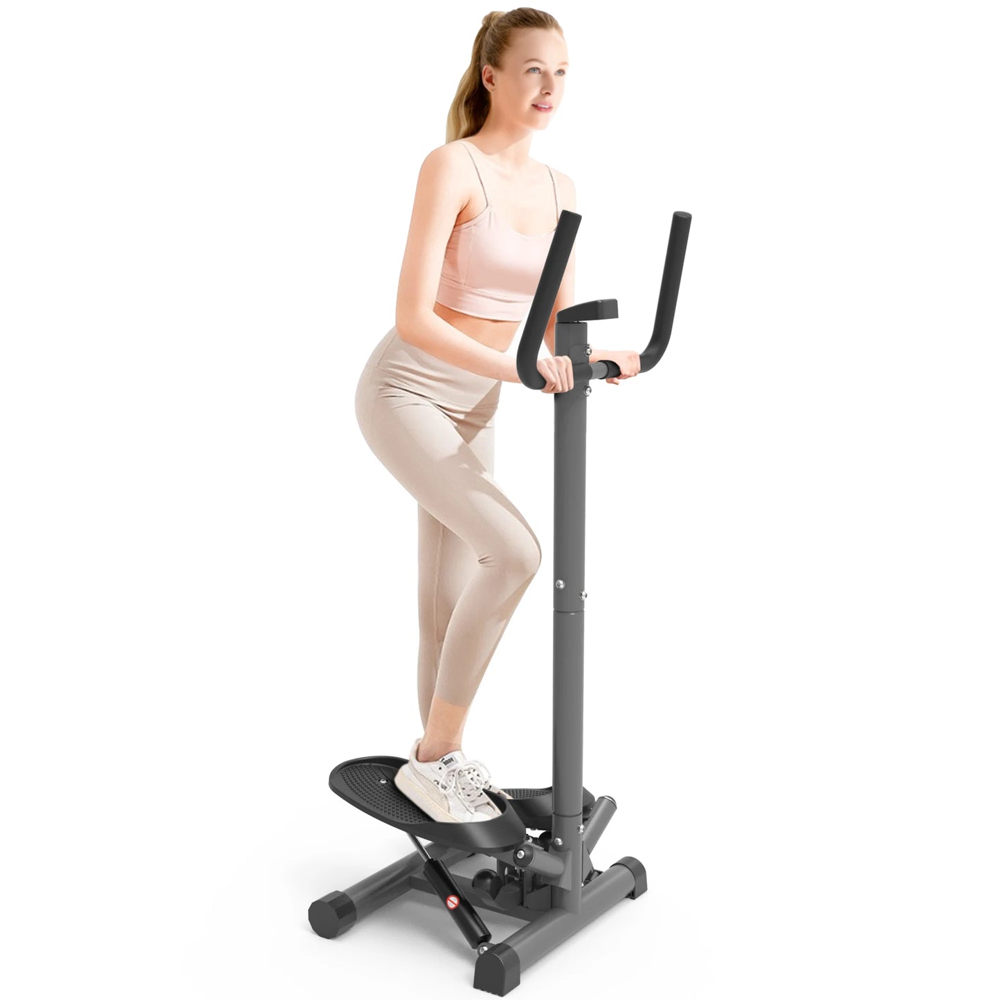 leikefitness Premium Portable Twist Stair Stepper Adjustable Resistance, with Bands and LCD Monitor