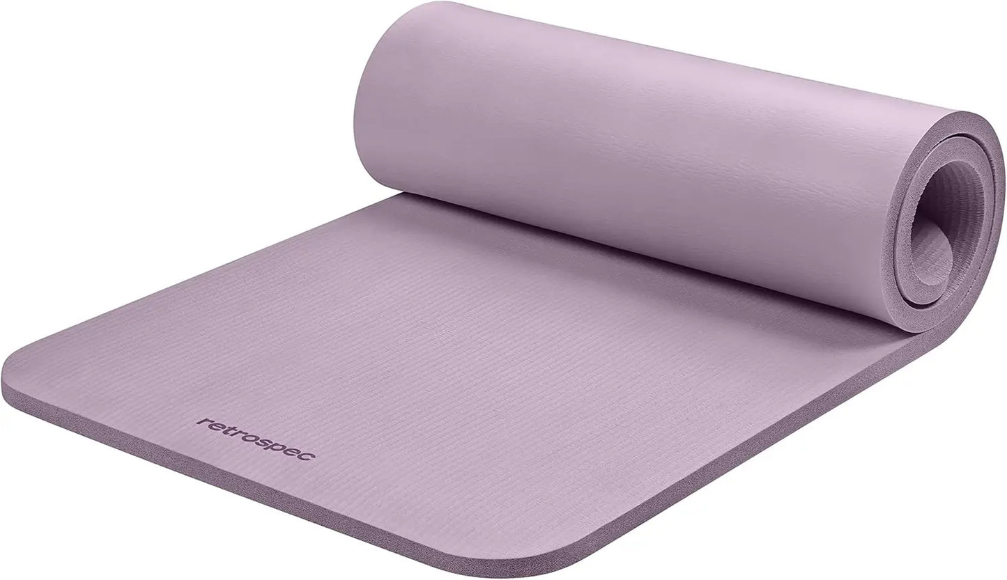 Solana Yoga Mat 1" Thick With Nylon Carry Strap for Men & Women - Non Slip