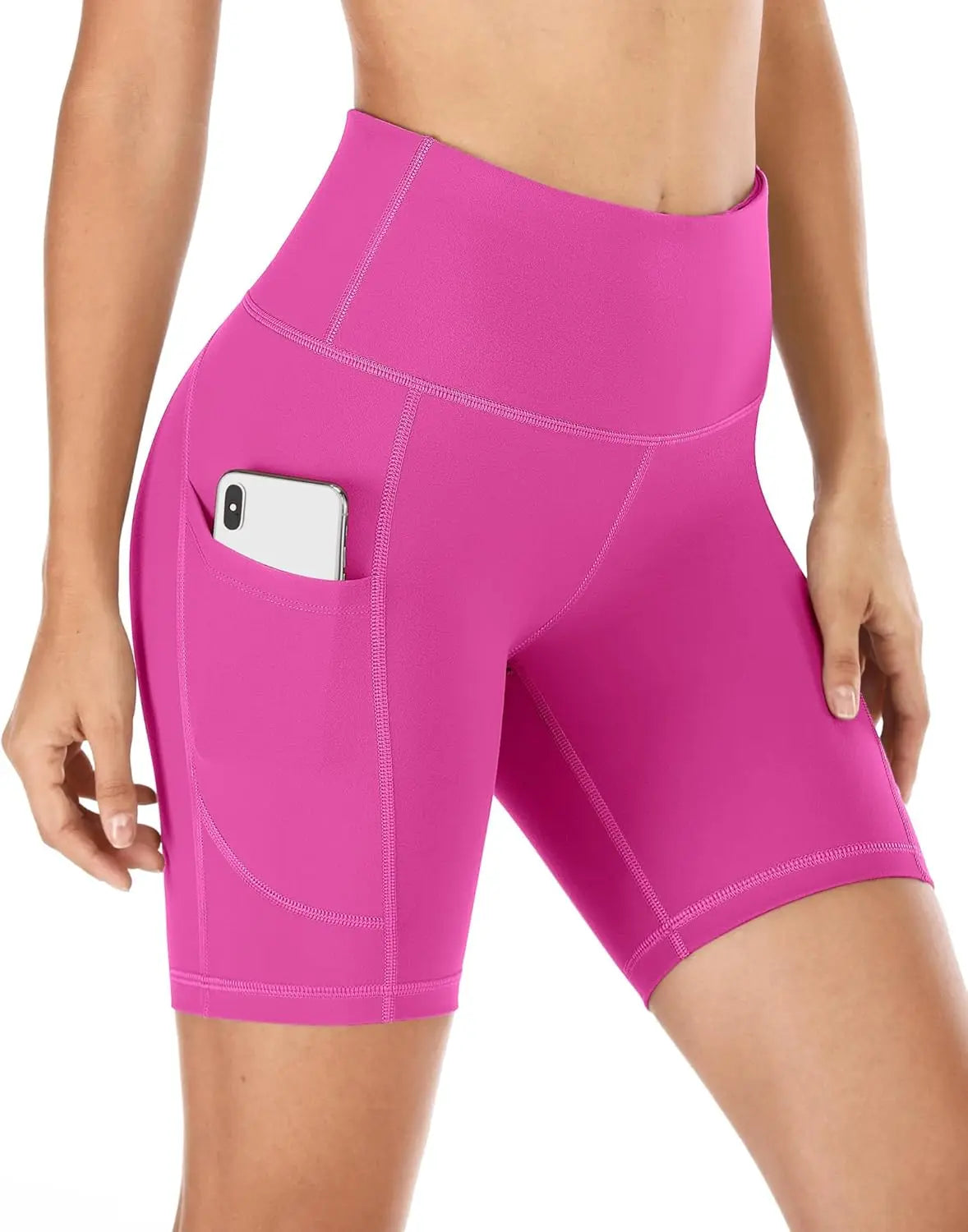 Workout Shorts Women with Pockets High Waisted Yoga Running Gym Spandex Compression Shorts