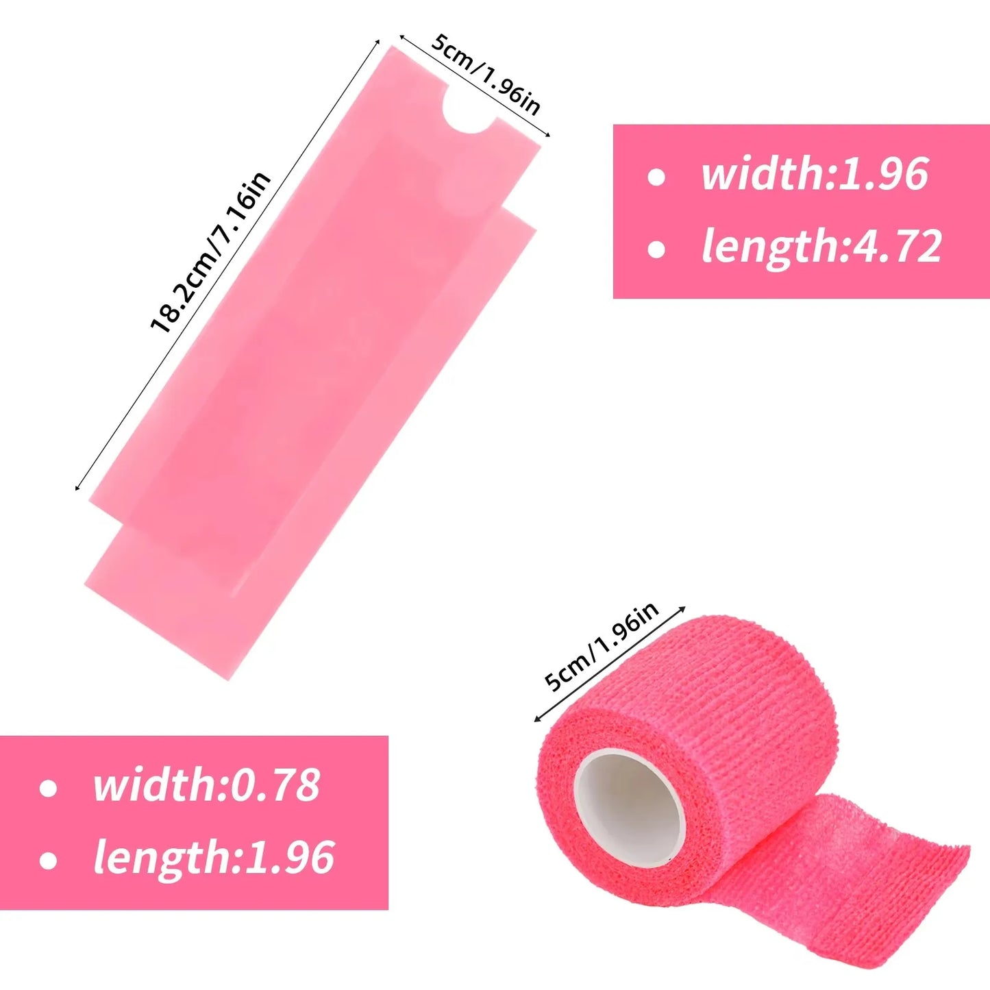 POSEIDON Tattoo Pencil Sleeve Bag Covers 200Pcs and 3Pcs Pink Bandage Tattoo Practice Accessories Supplies for Artist