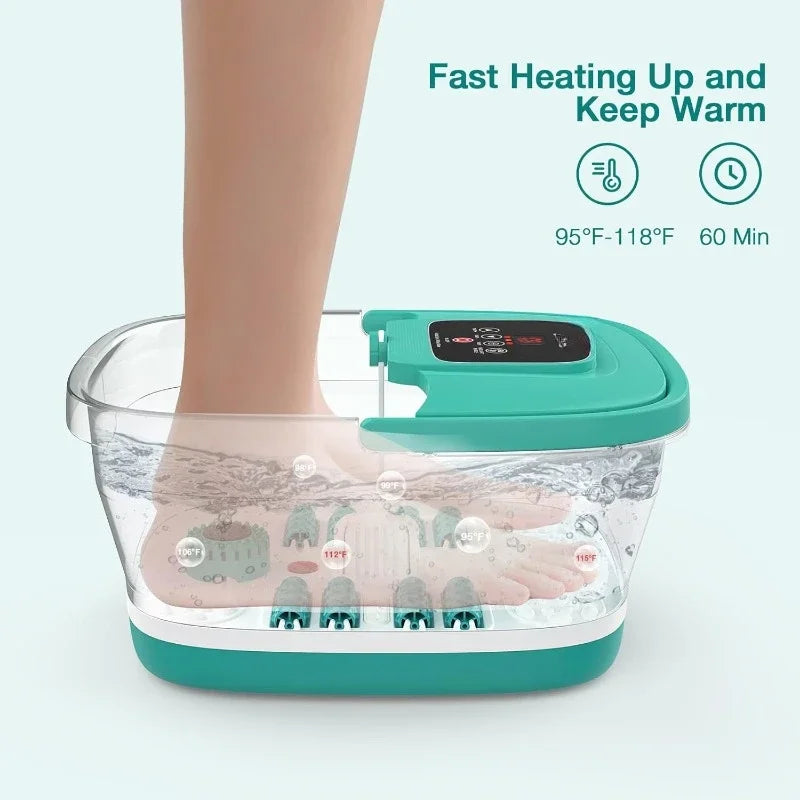 Bubble Foot Bath Massager with 8 Shiatsu Massage, Collapsible with Heat - FS01A