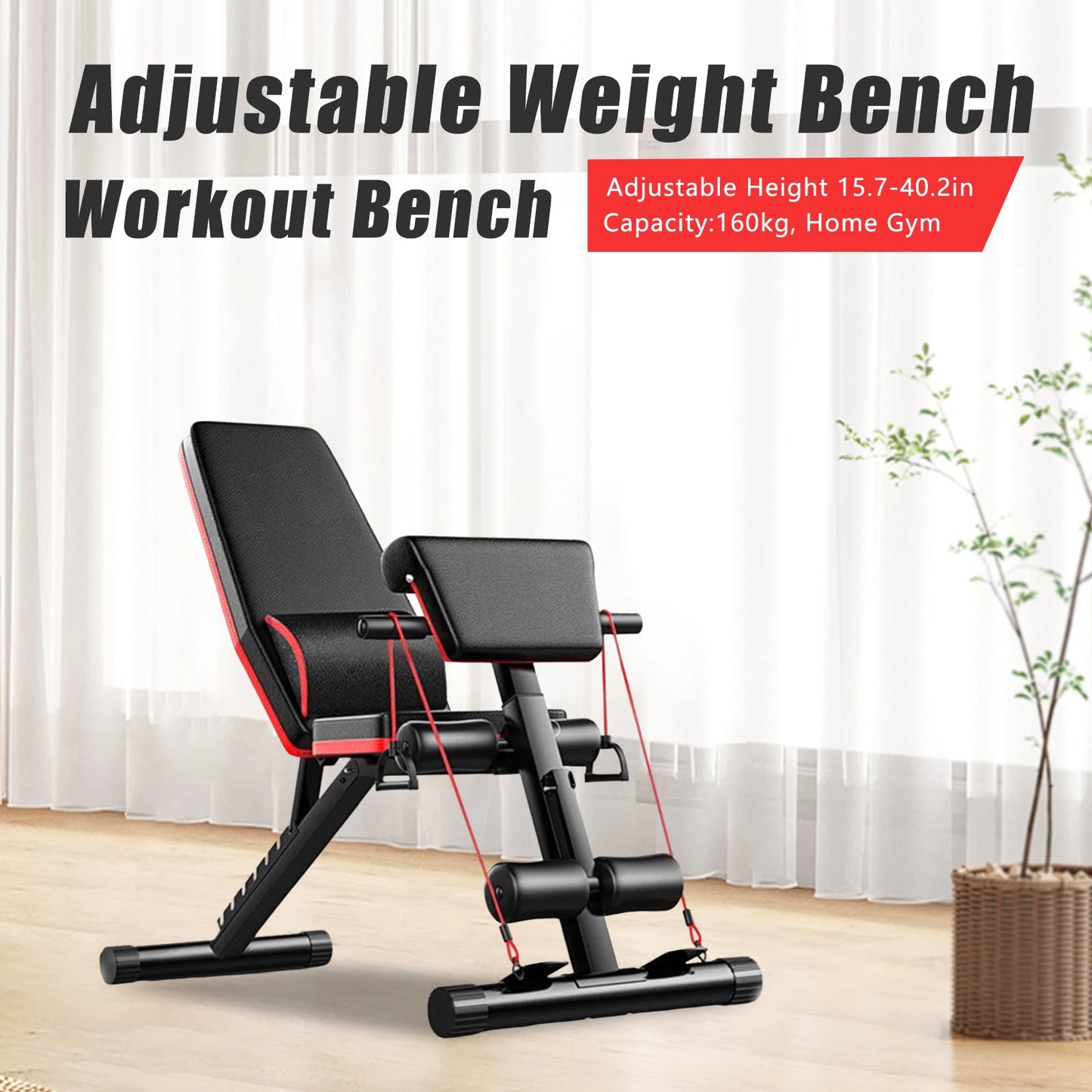 Adjustable Weight Bench Full Body Workout Foldable Incline Decline Workout Bench for Home Gym