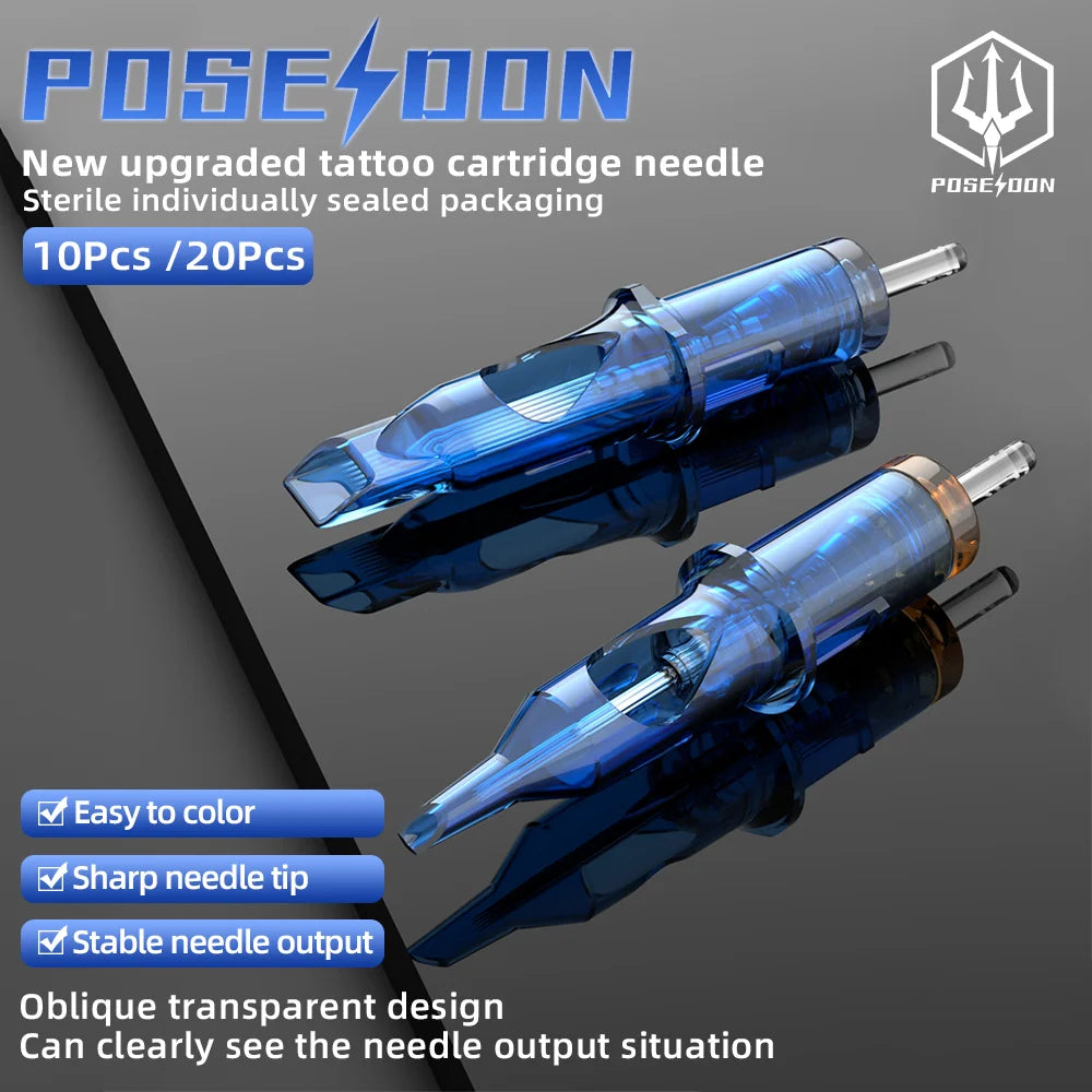 POSEIDON Red Tattoo Pen Machine Kit High Quality Motor Power Supply with Starting Inks