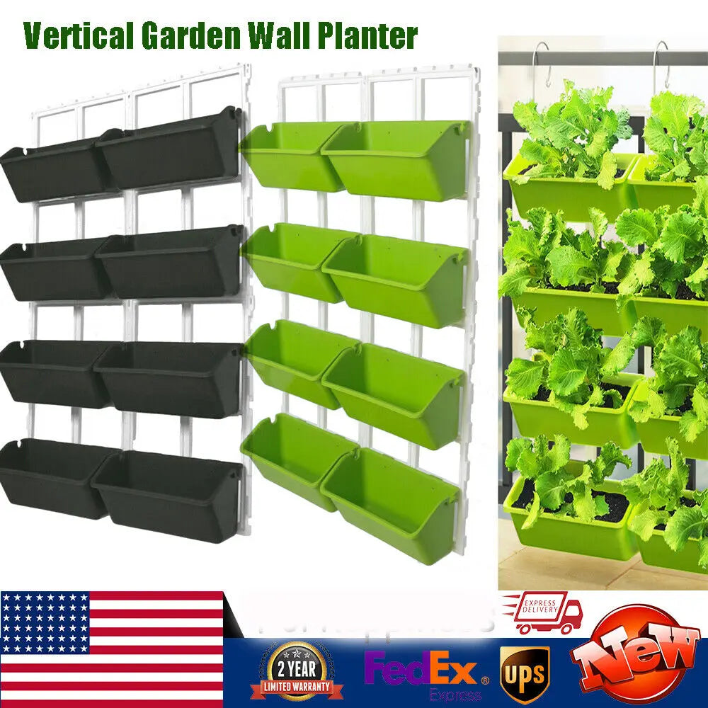 4 Tier Wall-Mounted Elevated Garden Planter Raised Bed Vertical Flowers Pots Garden Supplies