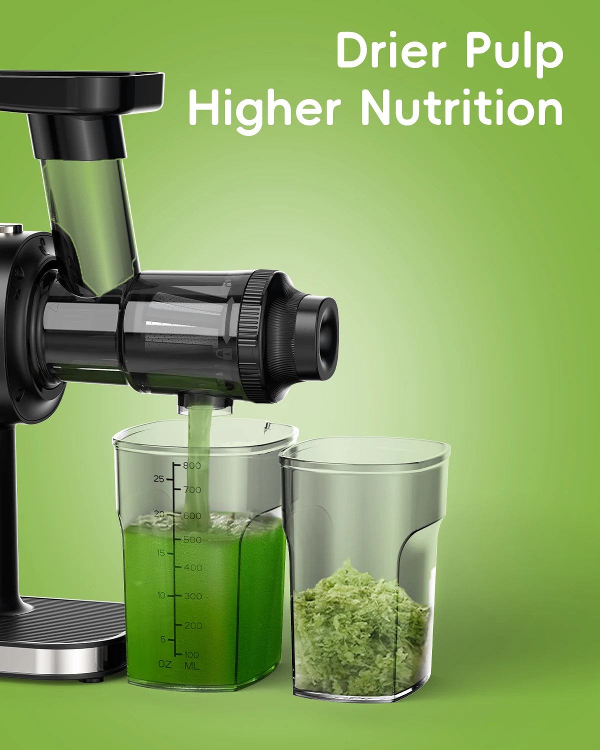 BioloMix Cold Press Juicer, Slow Masticating with Reverse Function, High Juice Yield, Easy to Clean, Brush, & Quiet