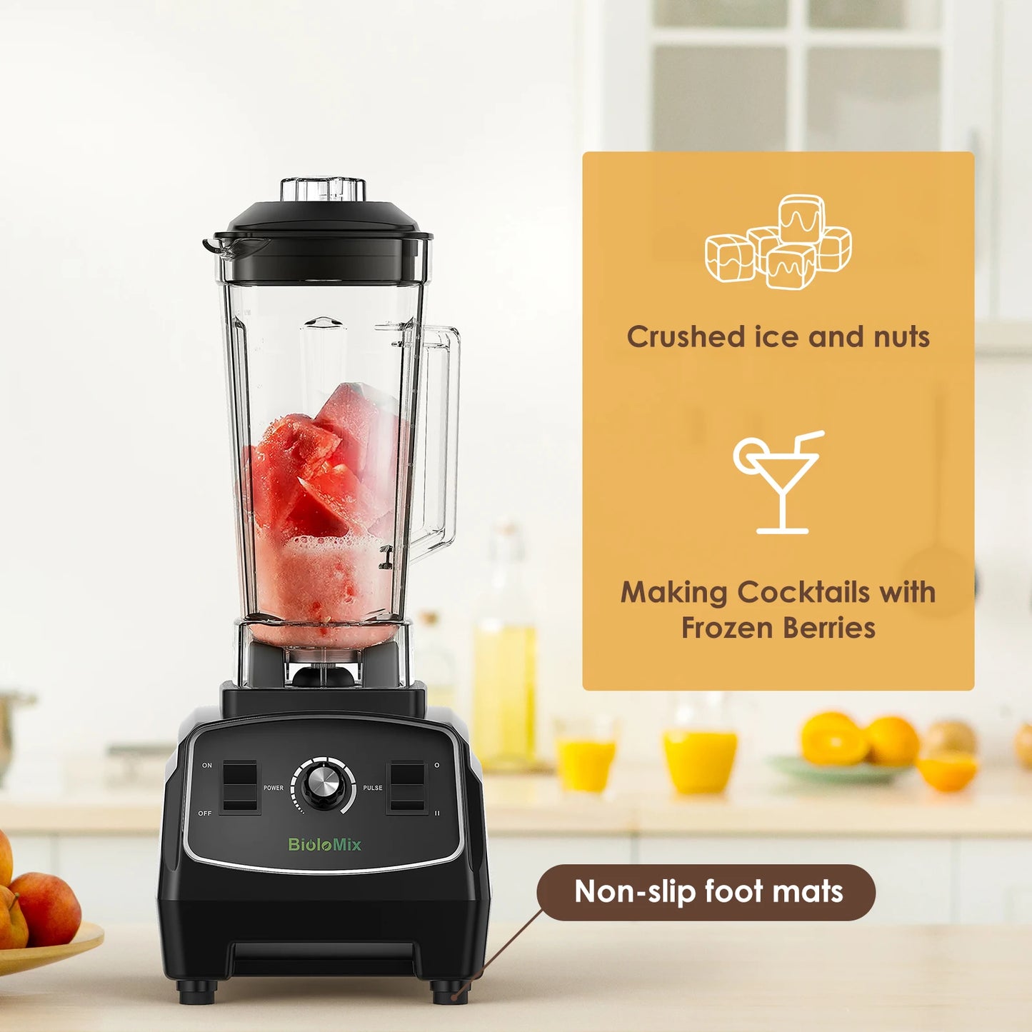 BPA Free 3HP 2200W Heavy Duty Commercial Grade Blender, Mixer, Juicer, Smoothie Maker