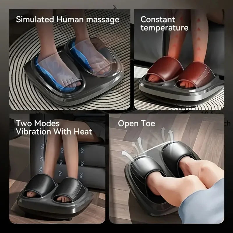 Finger Pressure Foot Massager, Hot Compress, Deep Kneading Therapy, Air Pressure, Vibration,