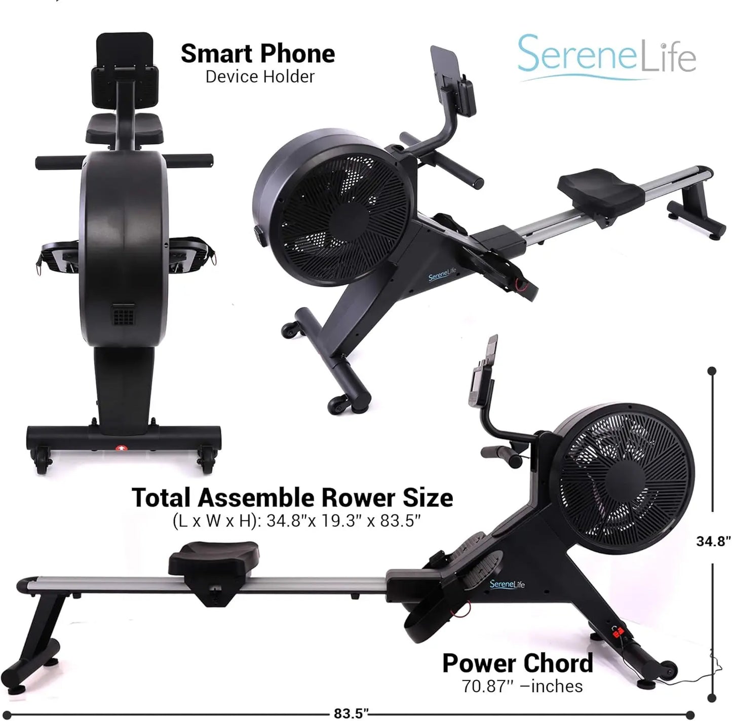 Smart Rowing Machine - For Home Gym with Fitness Monitoring App