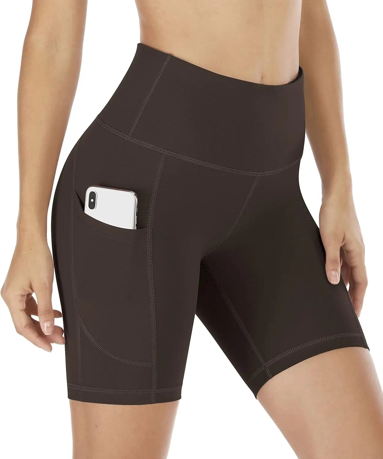 Workout Shorts Women with Pockets High Waisted Yoga Running Gym Spandex Compression Shorts