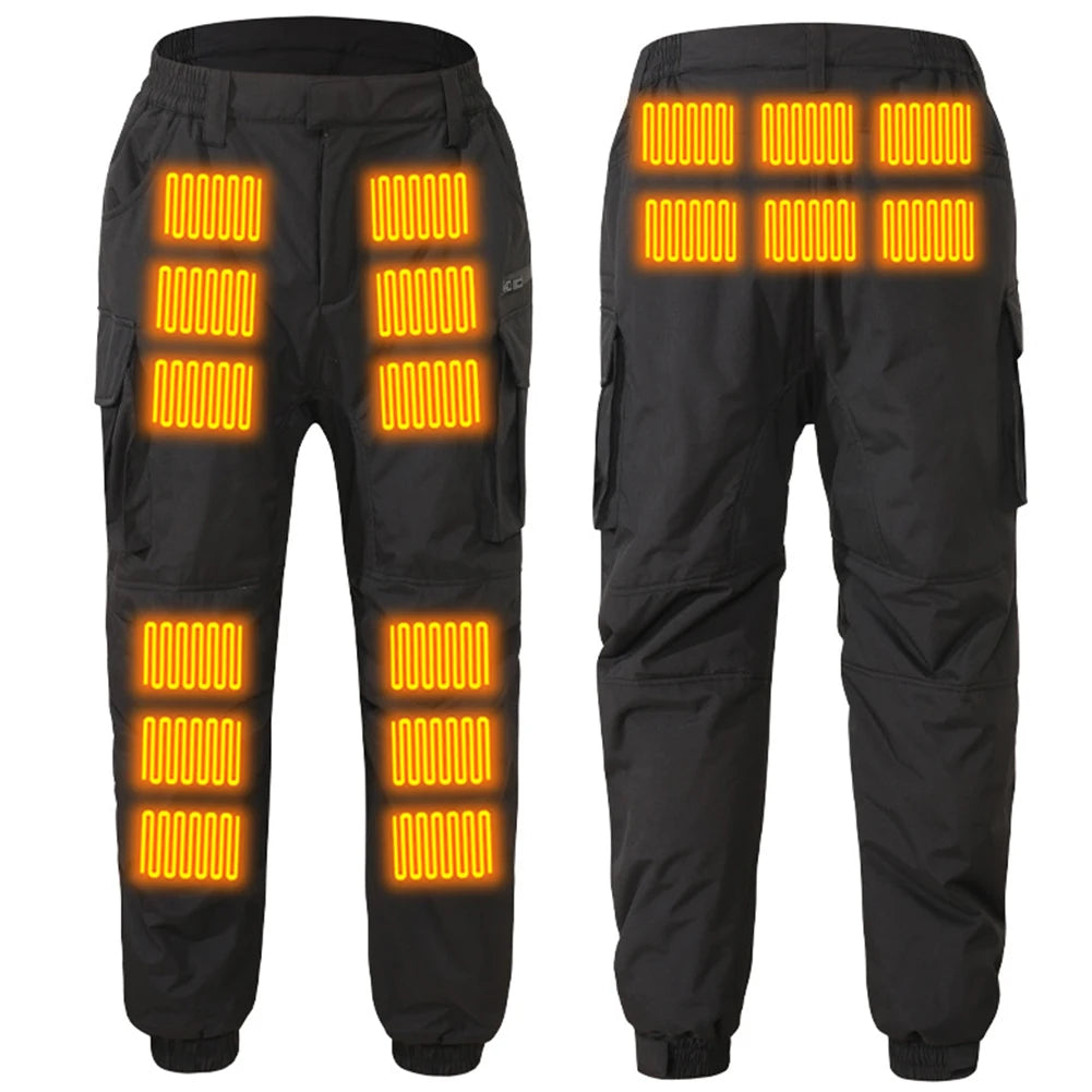 18 Areas Winter Thermal Sport Hiking Pants Heating USB Electric Unisex